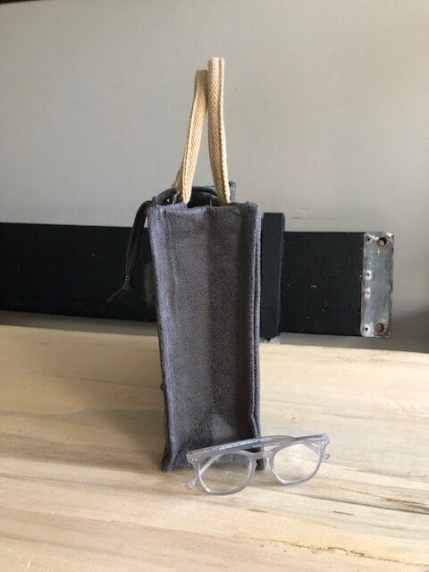 Handtas bekleed met stoere donkergrijze leatherlook - Afbeelding 4