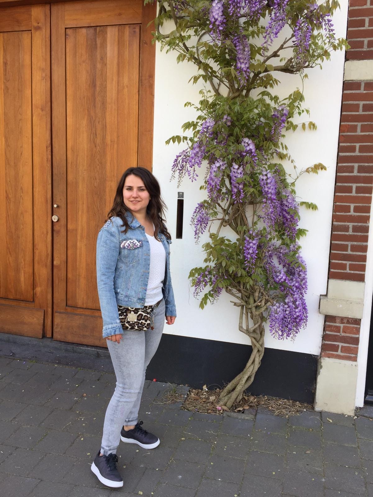 Heuptasje van bontachtige stof in beige panterprint - Afbeelding 2