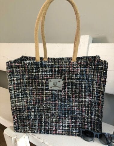 Duurzame jute shopper bekleed met chique zwarte Sjanella