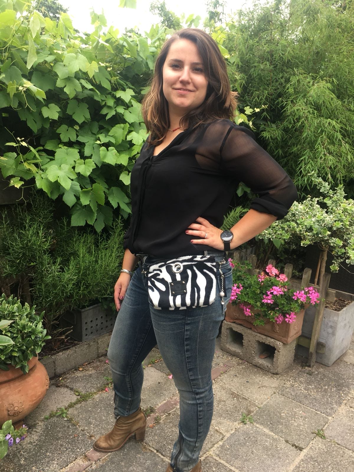 Heuptasje van bontachtige zwart witte zebraprint - Afbeelding 2