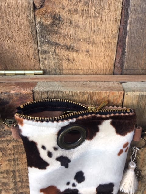 Cross-over festivaltasje van bontachtige bruine koeienprint - Afbeelding 2