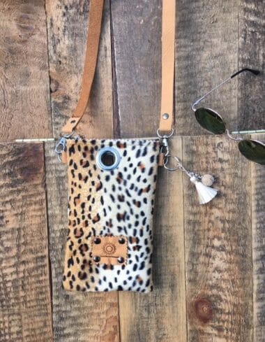 Cross-over festivaltasje van bontachtige luipaardprint klein