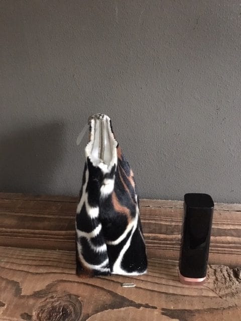 Make-up tasje met ritsje van bontachtige dierenprint - Afbeelding 3