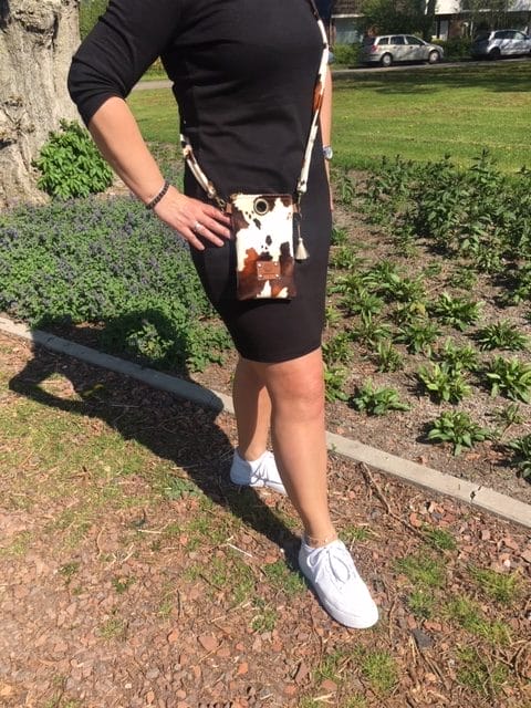 Cross-over festivaltasje van bontachtige bruine koeienprint - Afbeelding 3