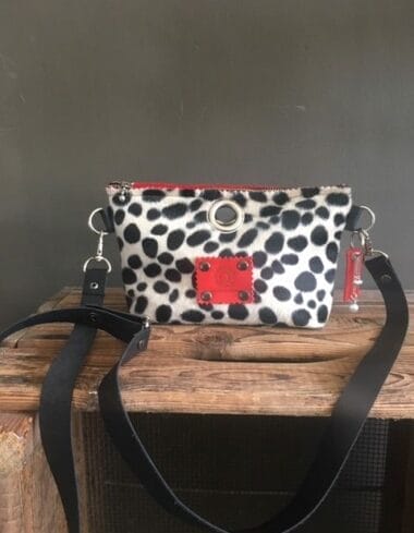 Cross-over festivaltasje van beige zwarte cheetahprint