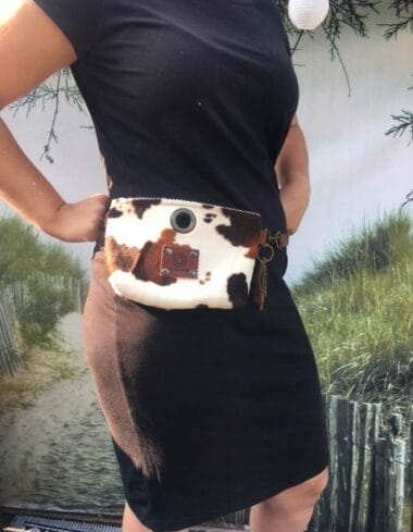 Heuptasje van bontachtige bruinbonte koeienprint