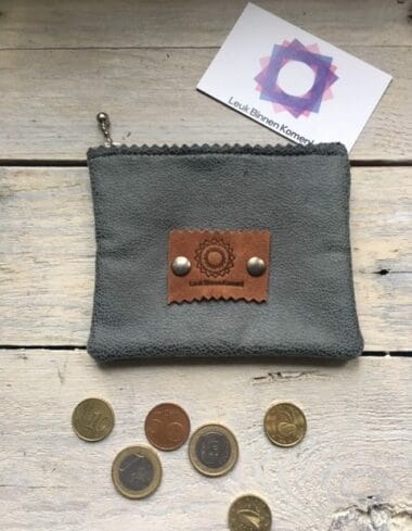 portemonneetje van stoere grijze leatherlook