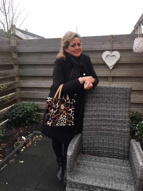 Handtas bekleed met bontachtige bruin zwarte dierenprint - Afbeelding 3