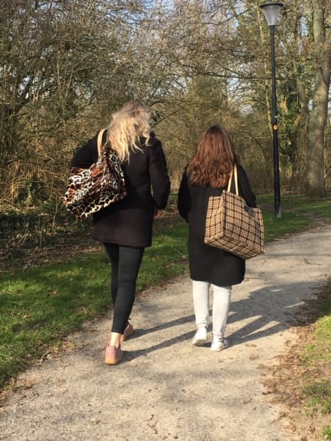 Duurzame jute shopper bekleed met bontachtige dierenprint - Afbeelding 4