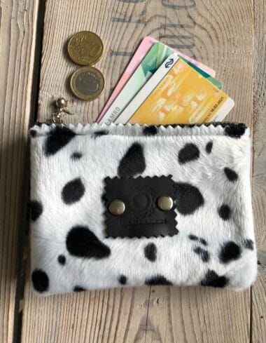 Portemonneetje met ritsje van bontachtige dalmatiërprint