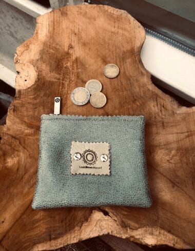 Portemonneetje met ritsje van mintgroene leatherlook