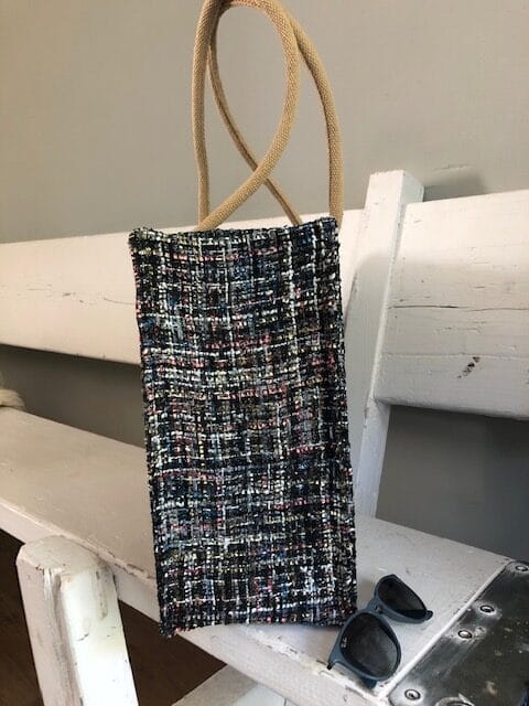 Duurzame jute shopper bekleed met chique zwarte Sjanella - Afbeelding 2