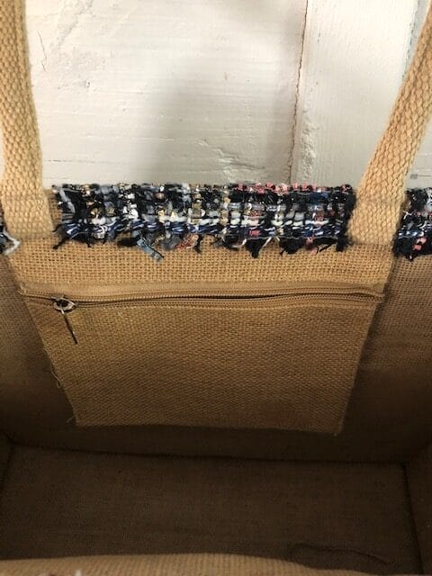 Duurzame jute shopper bekleed met chique zwarte Sjanella - Afbeelding 4