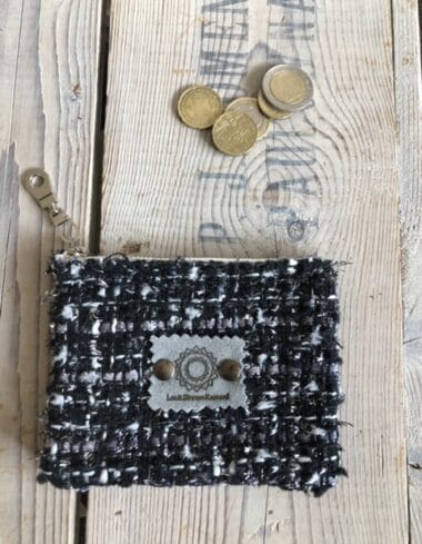 Portemonneetje met rits van zwarte Chanello