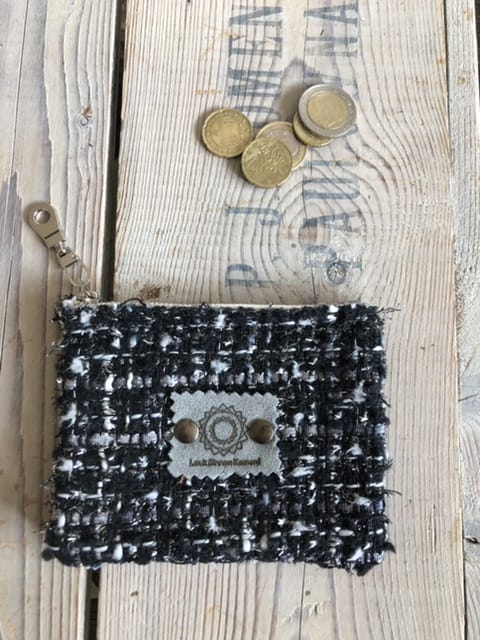 Portemonneetje met rits van zwarte Chanello