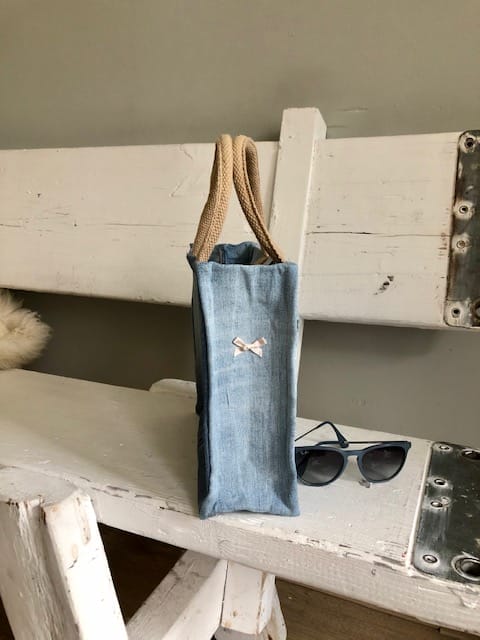 Handtas bekleed met blue denim (Ibizastyle) - Afbeelding 3