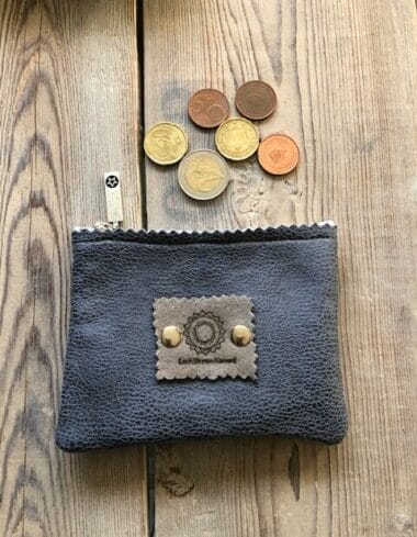 portemonneetje met ritsje van mooie jeansblauwe leatherlook