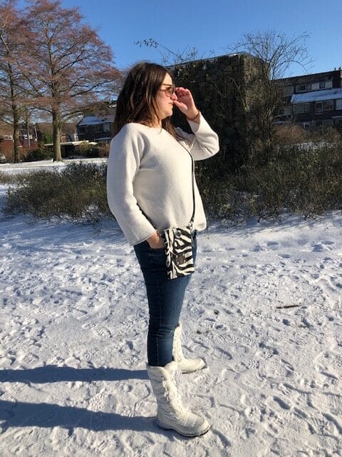 Cross-over festivaltasje van bontachtige zwart witte zebraprint - Afbeelding 3