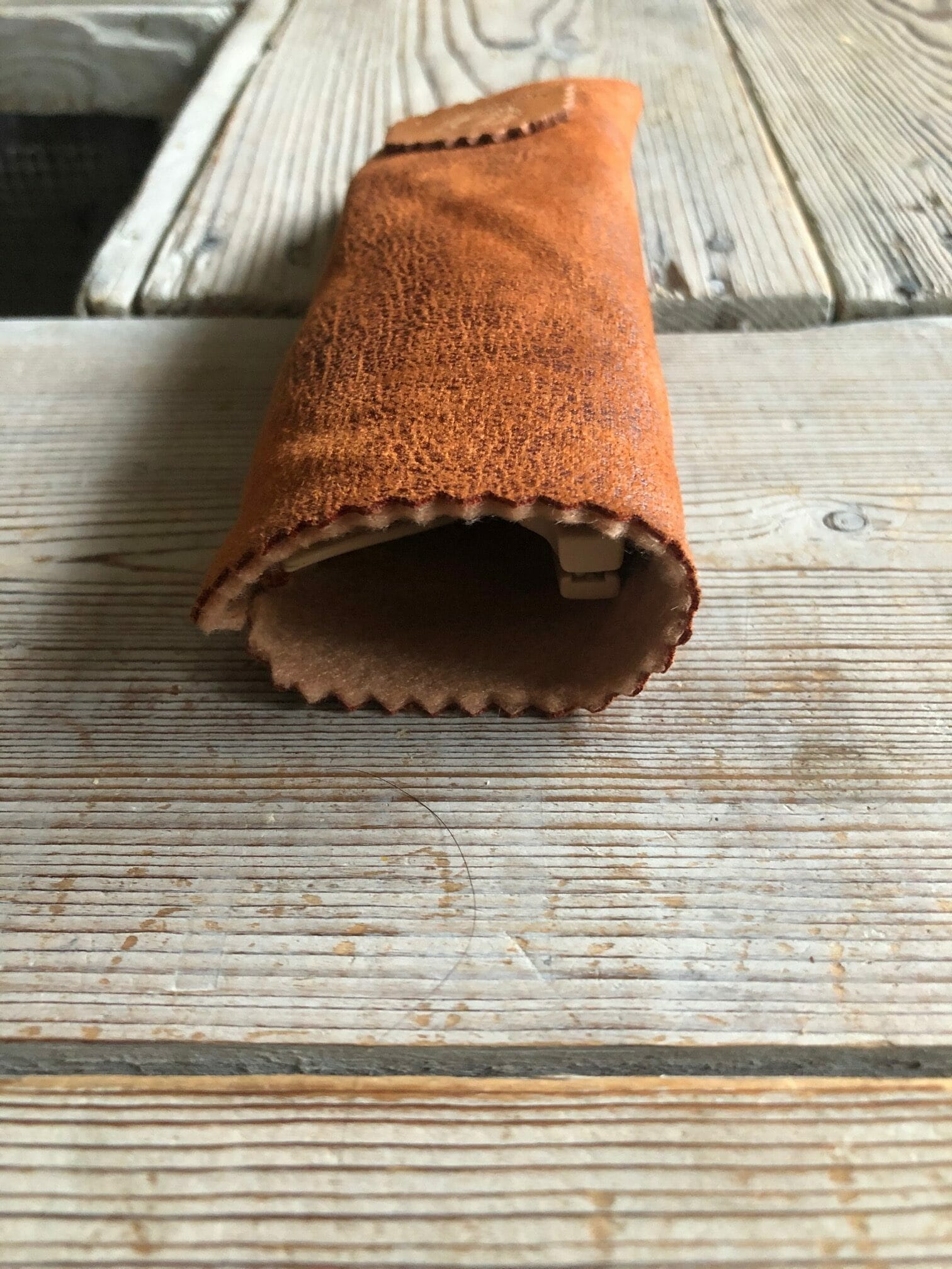 Brilhoesje van cognackleurige gescrubd leatherlook - Afbeelding 2