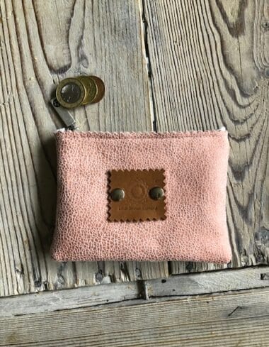 Portemonneetje met ritsje van poederroze leatherlook