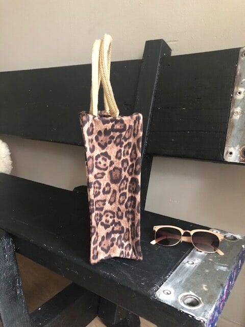 Handtas bekleed met bruine suedine panterprint - Afbeelding 2