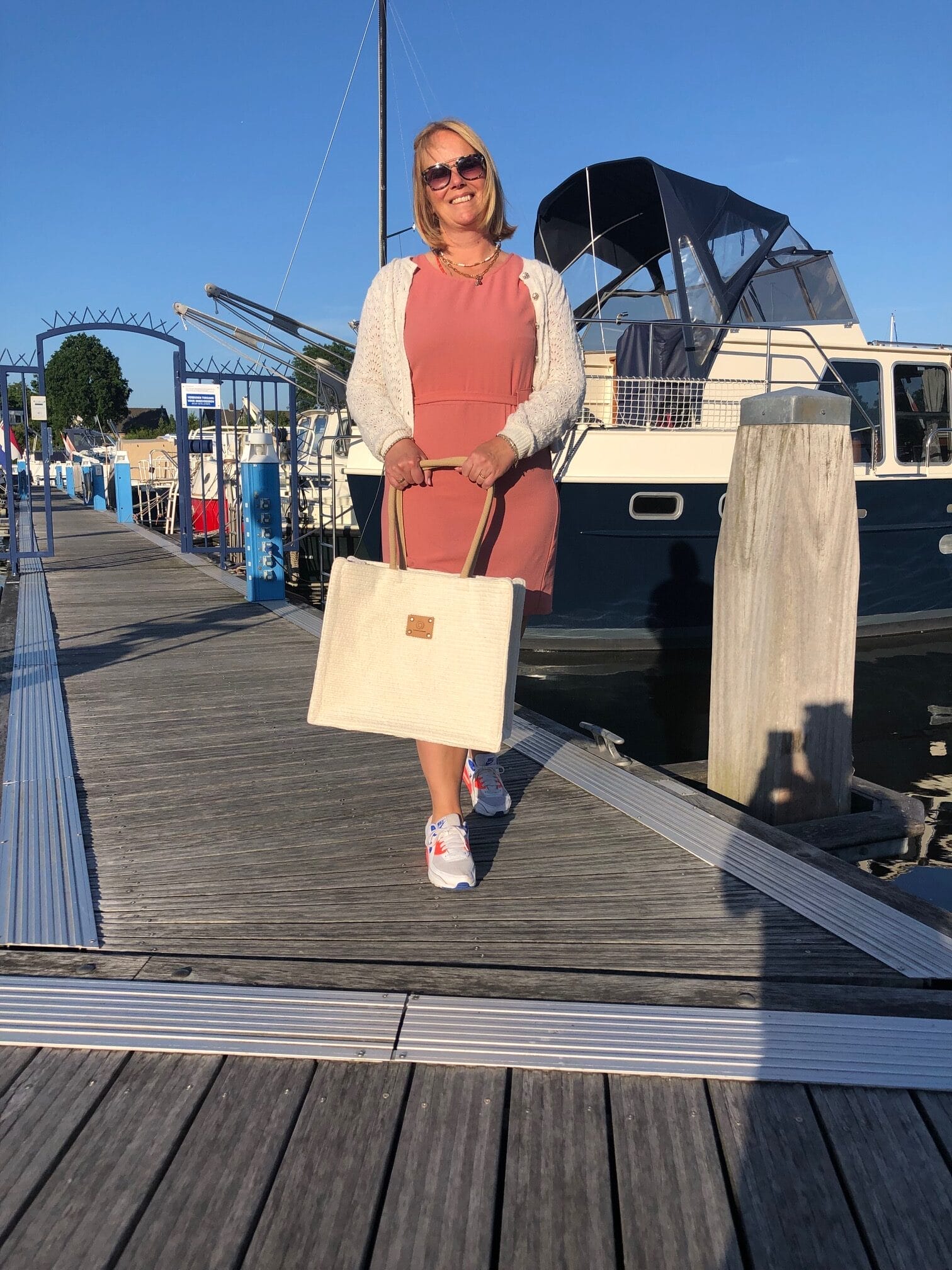 Duurzame jute shopper bekleed met ivoorkleurige cropped ribcord - Afbeelding 6