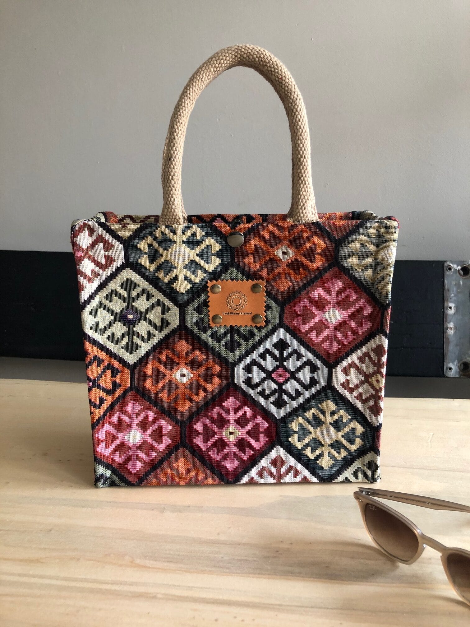 Handtas bekleed met gobelin in retro to the max - Afbeelding 2