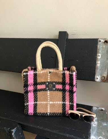 Handtas bekleed met geruite coocked wool Valentina