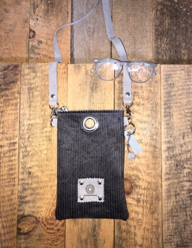 Cross-over festivaltasje van stoere grijze ribcord