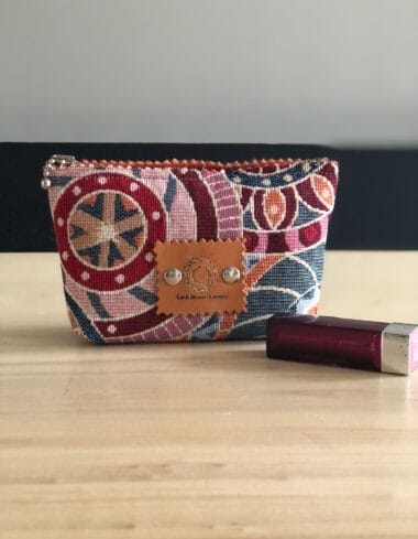 Make-up tasje met ritsje gobelin in retro look