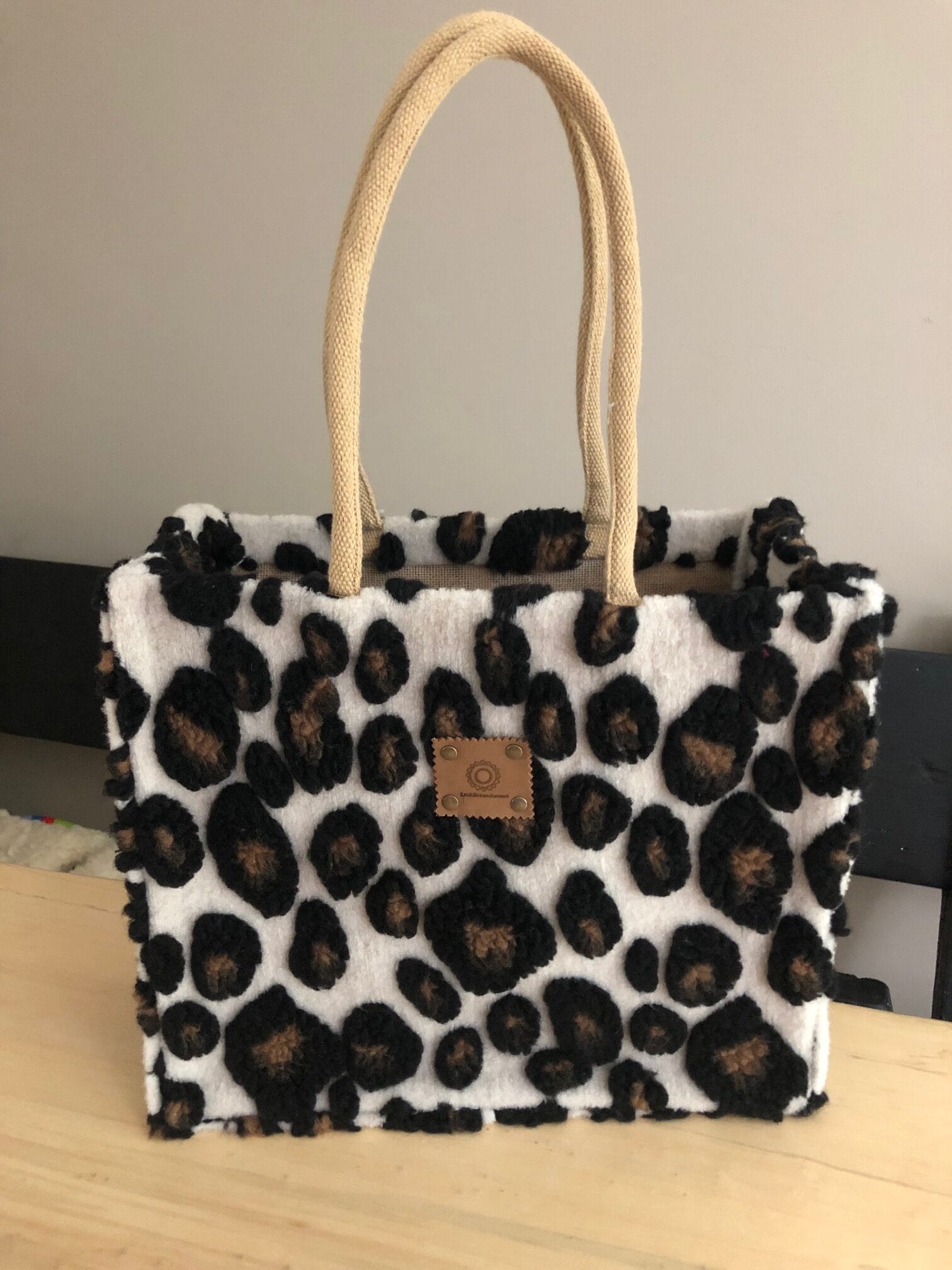 Duurzame jute shopper bekleed met Wooly Panther - Afbeelding 3