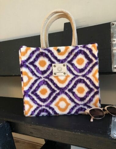 Handtas bekleed met Retro Wooly purple