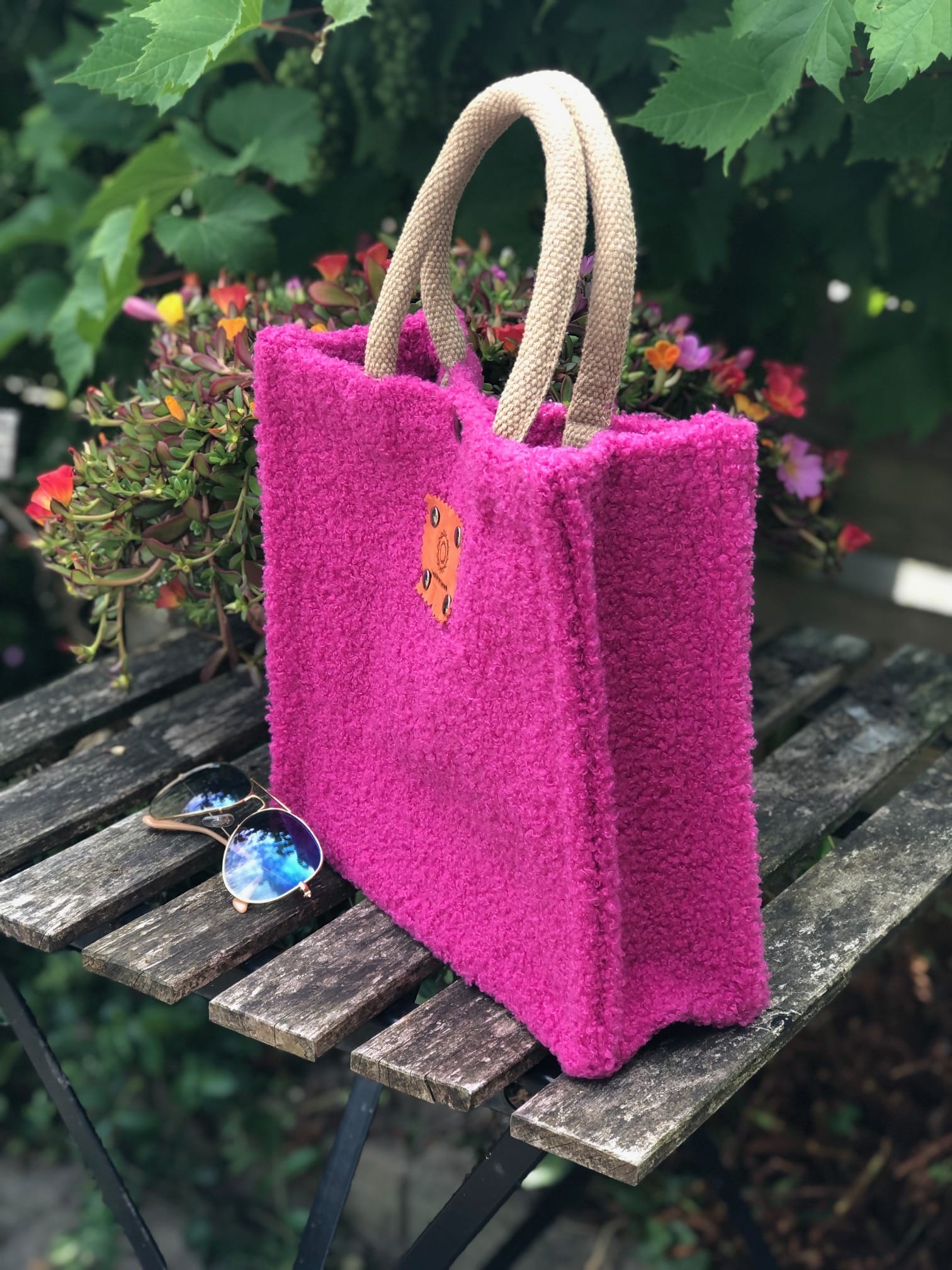 Handtas bekleed met zachte fuchsia Tedolino - Afbeelding 3