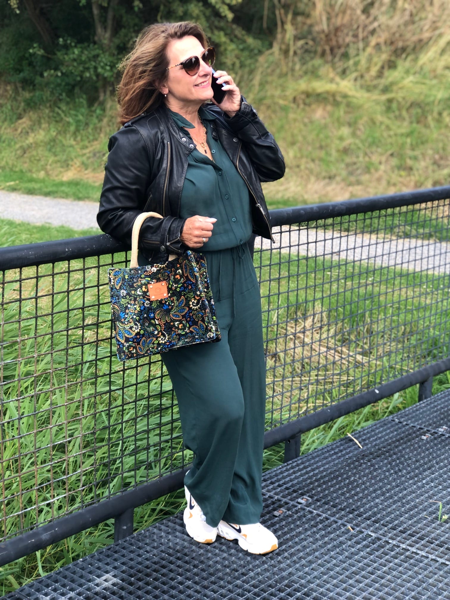 Handtas bekleed met zachte velvet in paisley motief - Afbeelding 6