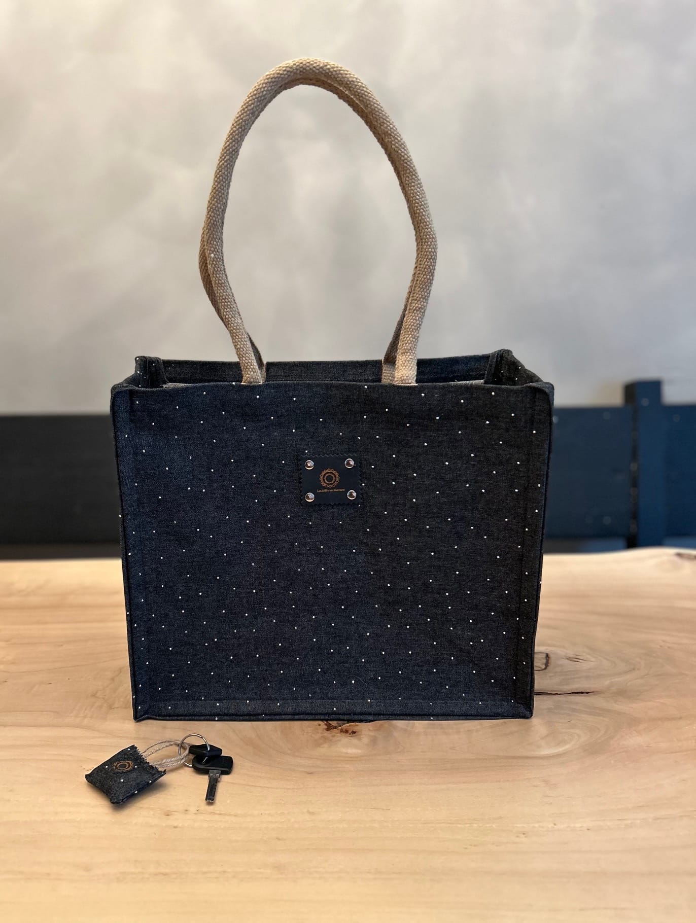 Shopper bekleed met black denim fabulous drops