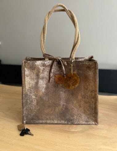 Shopper bekleed met fabby gold leatherlook