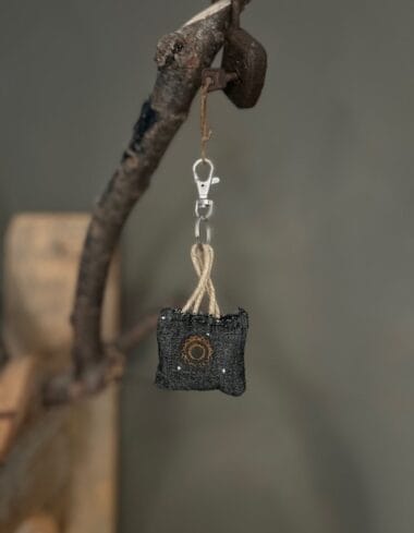 Minitasje sleutelhanger black denim fabulous drops