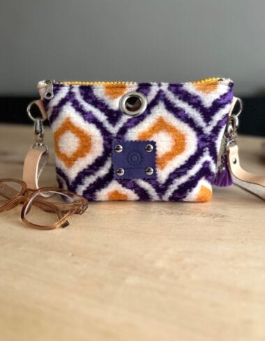 Heuptas van coocked wool in retro wooly purple