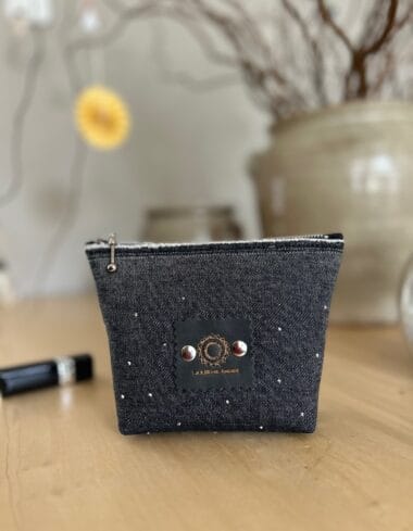 Make up tasje van black denim fabulous drops