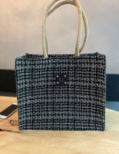 Shopper bekleed met Sjanel black met zilverdraad