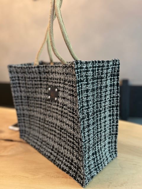 Shopper bekleed met Sjanel black met zilverdraad