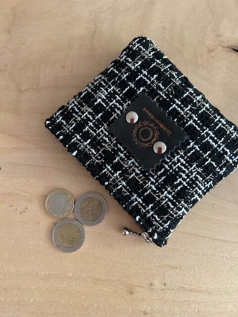 Portemonneetje met Sjanel black met zilverdraad