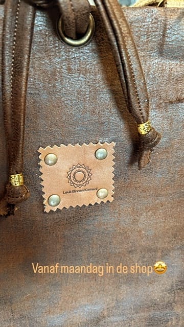 Shopper bekleed met scuba leatherlook espresso