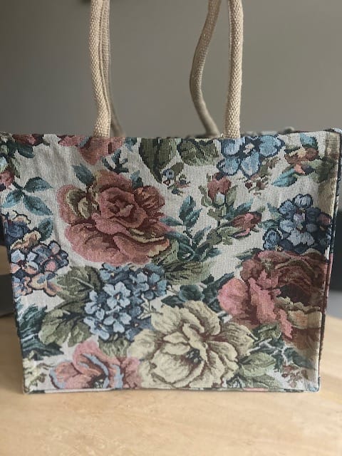 Shopper gobelin zand vintage flower