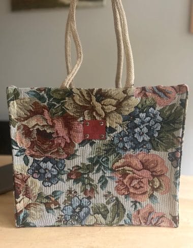 Shopper gobelin zand vintage flower