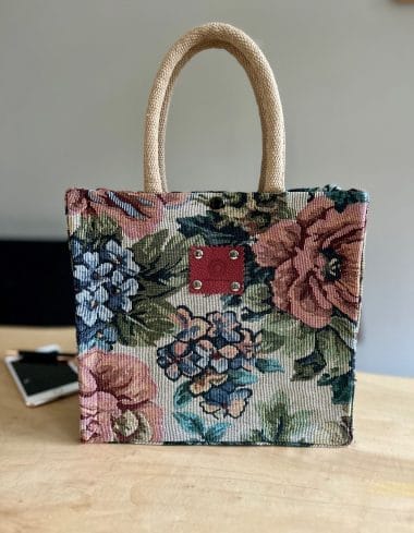 Handtas gobelin vintage flower Sand
