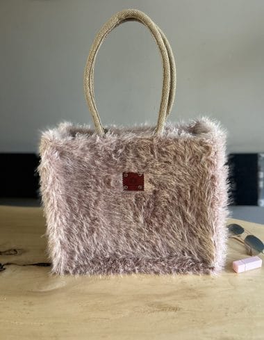Shopper pastel roze fake fur