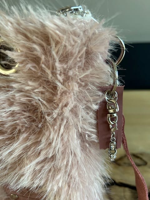 Festivaltasje van pastel roze langharige fake fur - Afbeelding 4