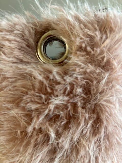 Festivaltasje van pastel roze langharige fake fur - Afbeelding 5