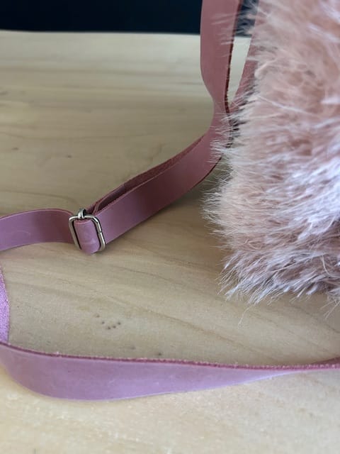 Festivaltasje van pastel roze langharige fake fur - Afbeelding 6